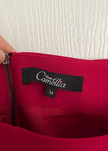 House of Camella marka Pembe Midi Etek - Görsel 3