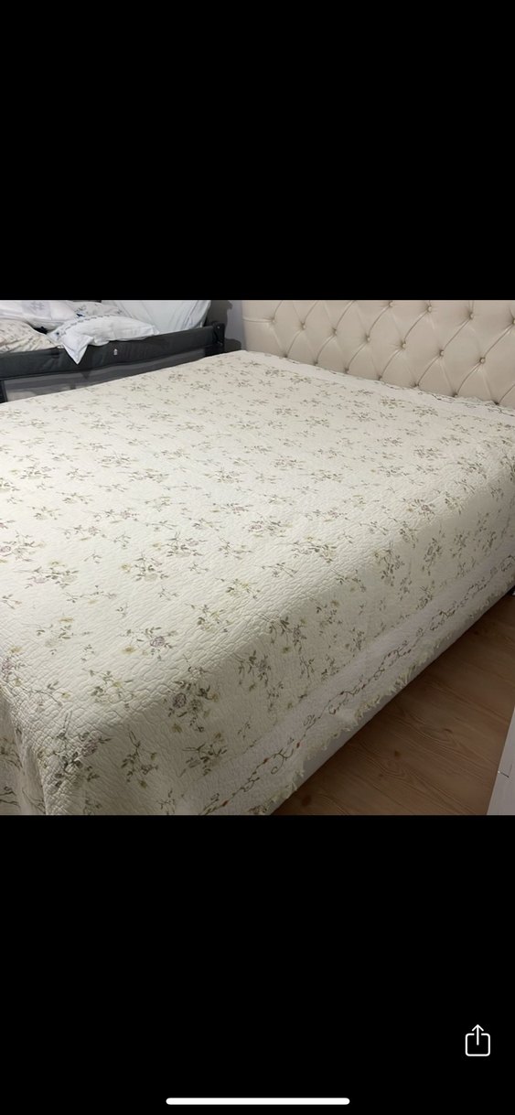 İşlemeli Beyaz Yatak Örtüsü - Görsel 4