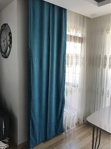 Beden turkuaz Renk Fon perde