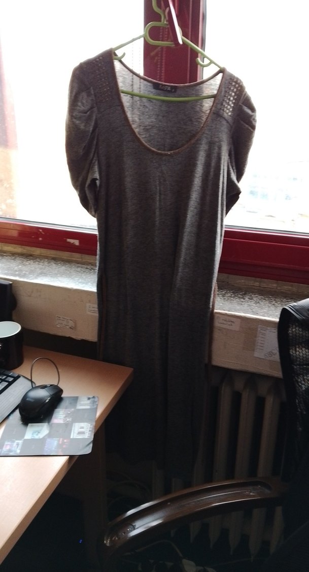 Gri Örme Midi Kadın Elbise - Görsel 3