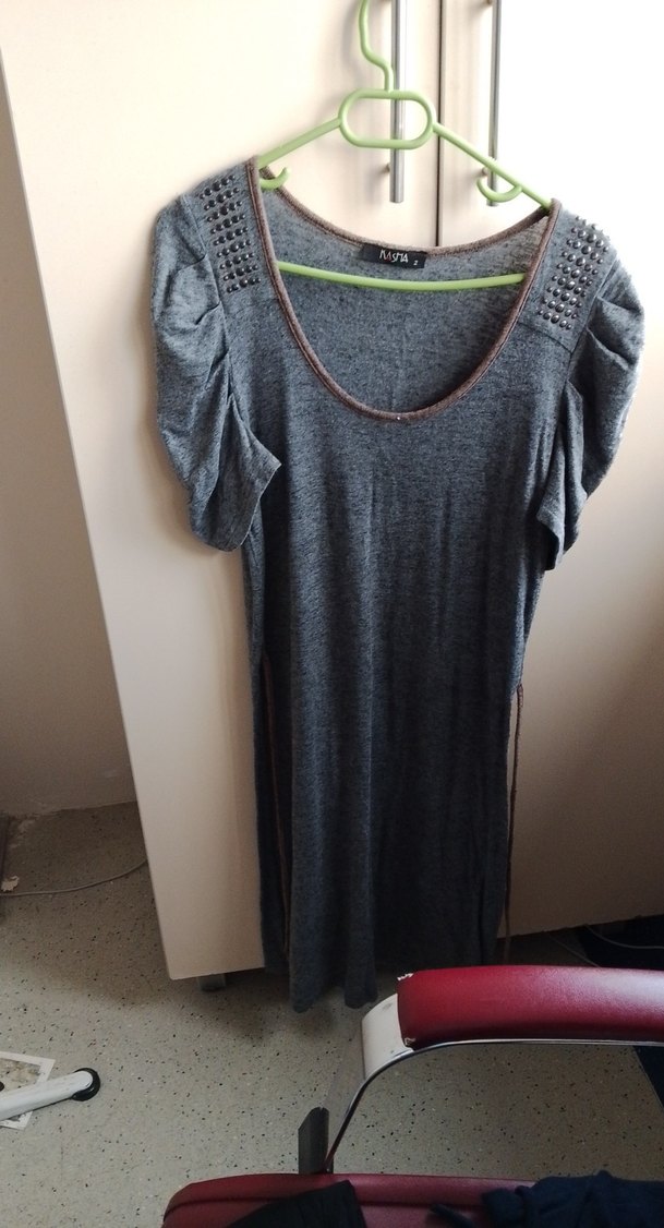 Gri Örme Midi Kadın Elbise - Görsel 2