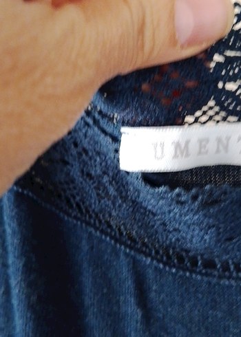 Lacivert Bohem V Yaka Midi Elbise - Görsel 4