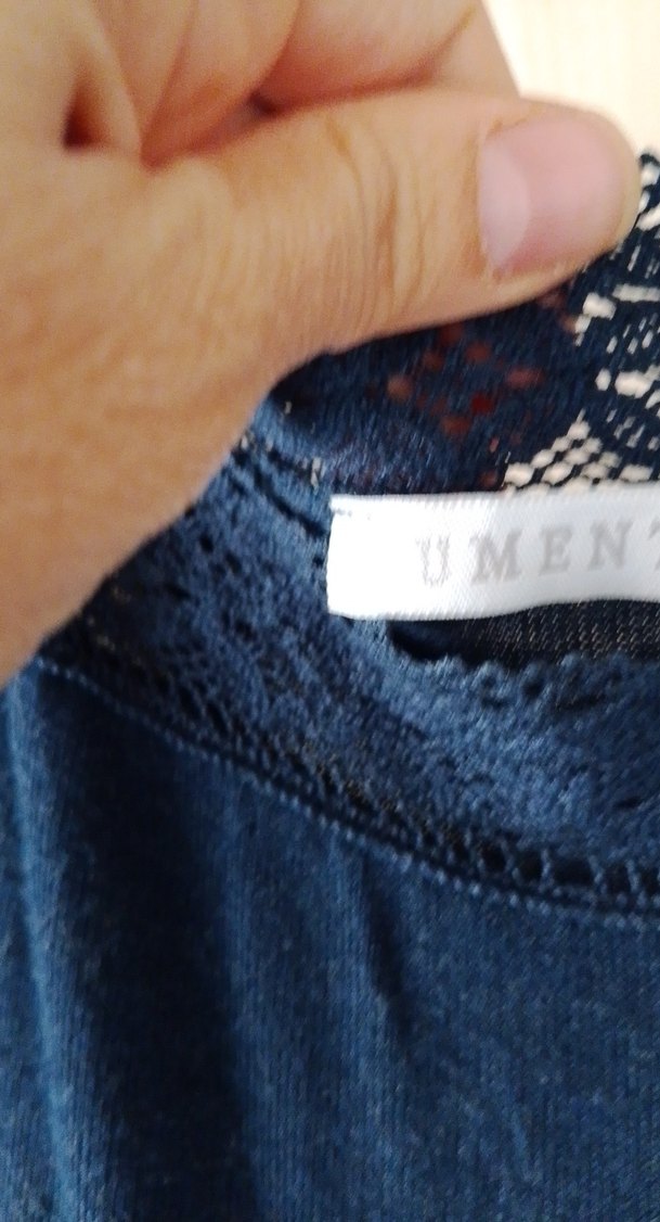 Lacivert Bohem V Yaka Midi Elbise - Görsel 4