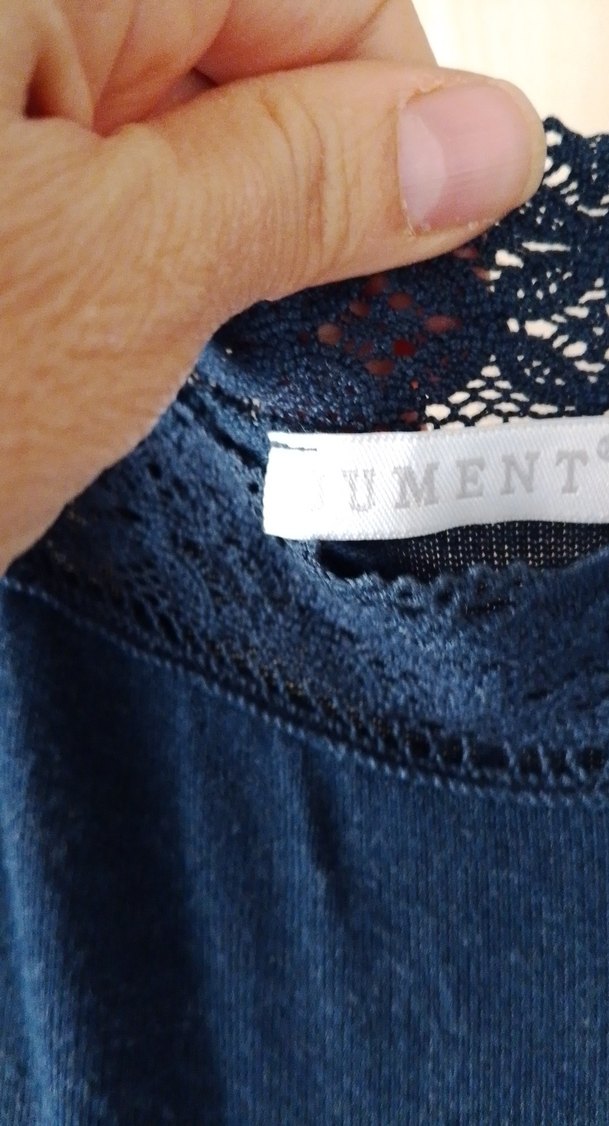 Lacivert Bohem V Yaka Midi Elbise - Görsel 5