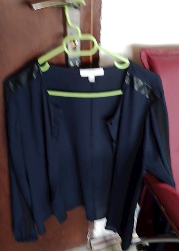 Kemerli, Askılı, Lacivert Kadın Gömlek - Görsel 3