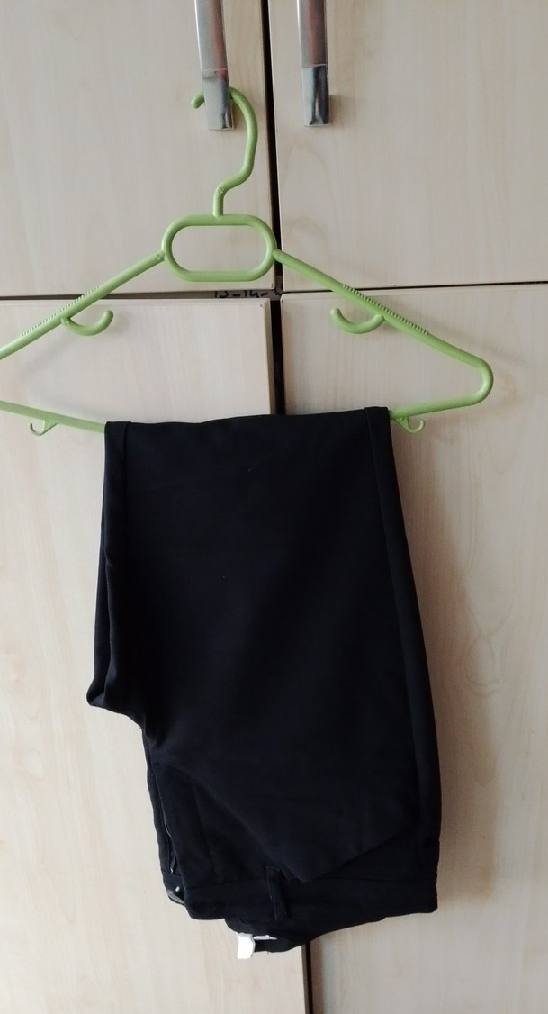 Siyah Kadın Normal Boy Kumaş Pantolon - Görsel 2