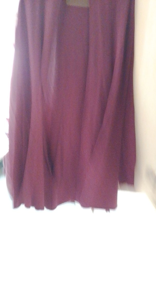 Bordo Kadın Uzun Kollu Midi Hırka - Görsel 3