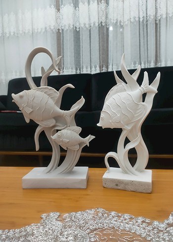 Beyaz Dekoratif Balık Figürleri - Görsel 2