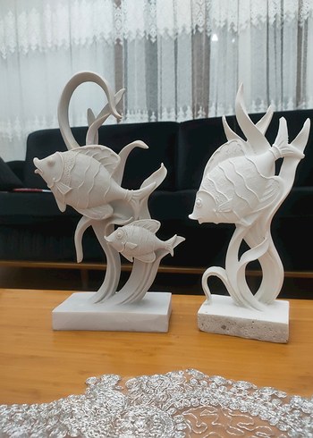 Beyaz Dekoratif Balık Figürleri - Görsel 3