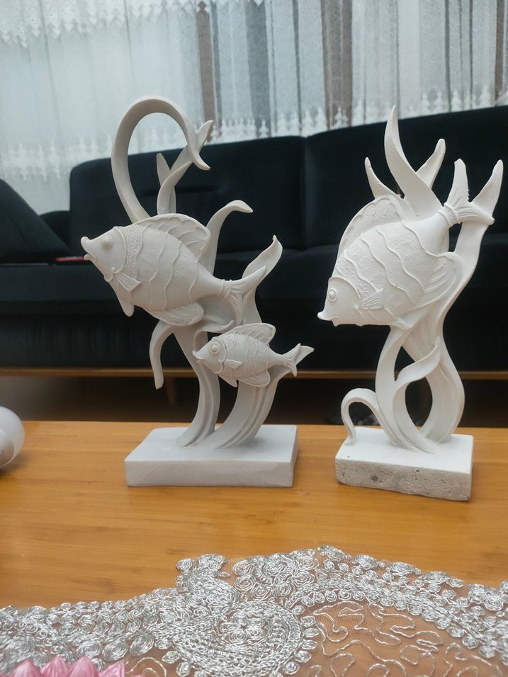 Beyaz Dekoratif Balık Figürleri - Görsel 5