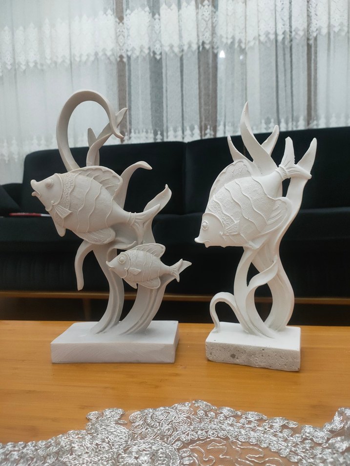 Beyaz Dekoratif Balık Figürleri - Görsel 2