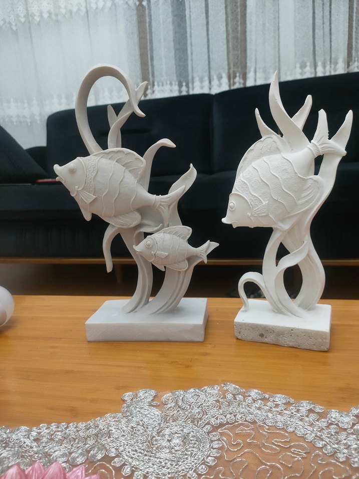 Beyaz Dekoratif Balık Figürleri - Görsel 4