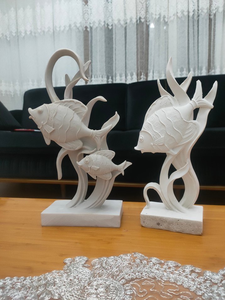 Beyaz Dekoratif Balık Figürleri - Görsel 3