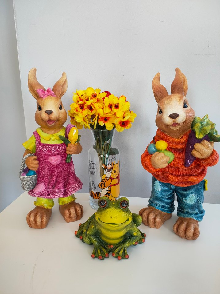 tavşan çift ve kurbağa ve yavrusu set - Görsel 2