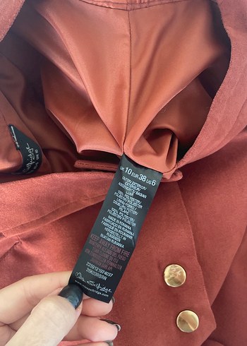 m Beden kahverengi Renk Miss Selfridge Düğmeli Süet Mini Etek