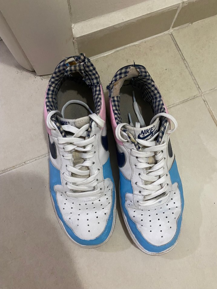 Nike Bağcıklı Mavi Pembe Air Force Spor Ayakkabı - Görsel 3