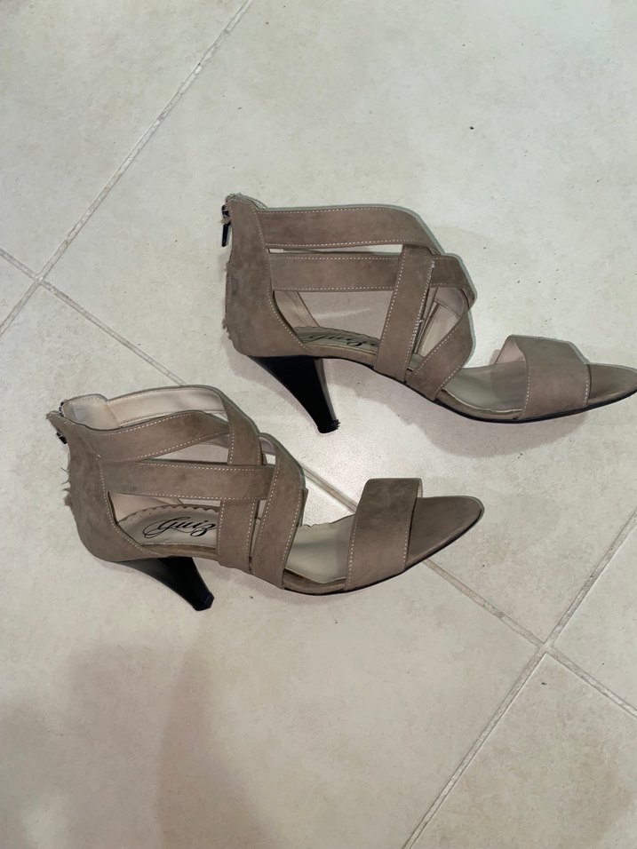 Vizon Süet Kadın  Topuklu Sandalet - Görsel 2