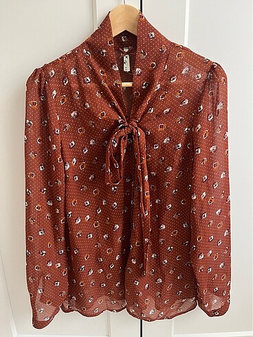 Şifon vintage desen bluz