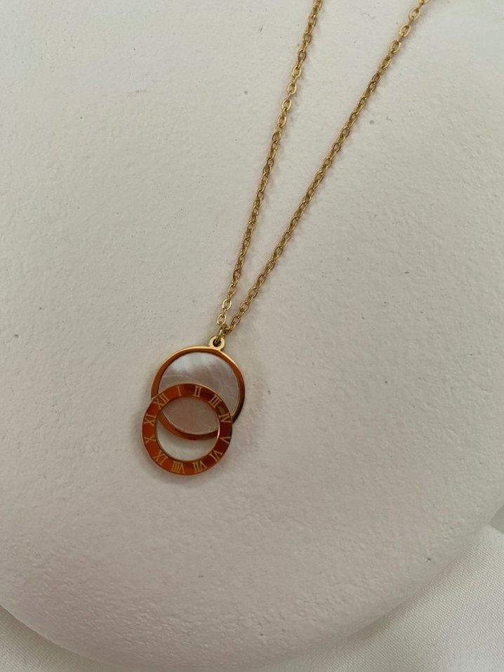 Uzun Zincir Detaylı Altın Kadın Kolye - Görsel 2