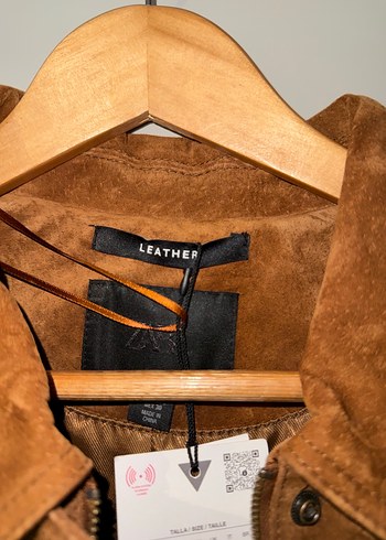 Zara Kadın taba Süet deri Ceket - Görsel 4