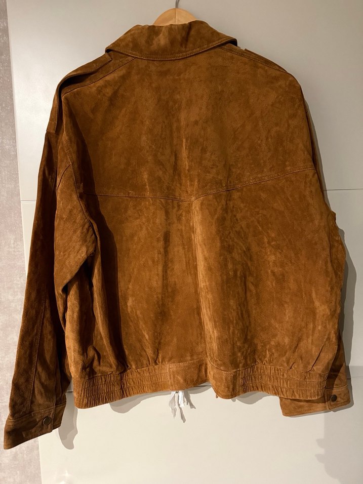 Zara Kadın taba Süet deri Ceket - Görsel 5