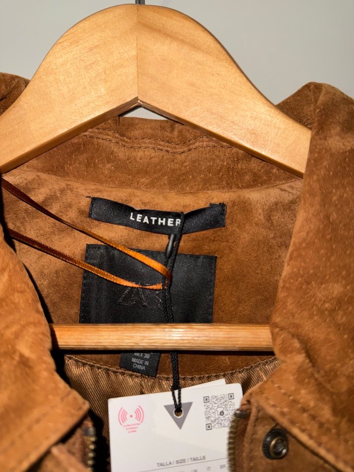 Zara Kadın taba Süet deri Ceket - Görsel 4