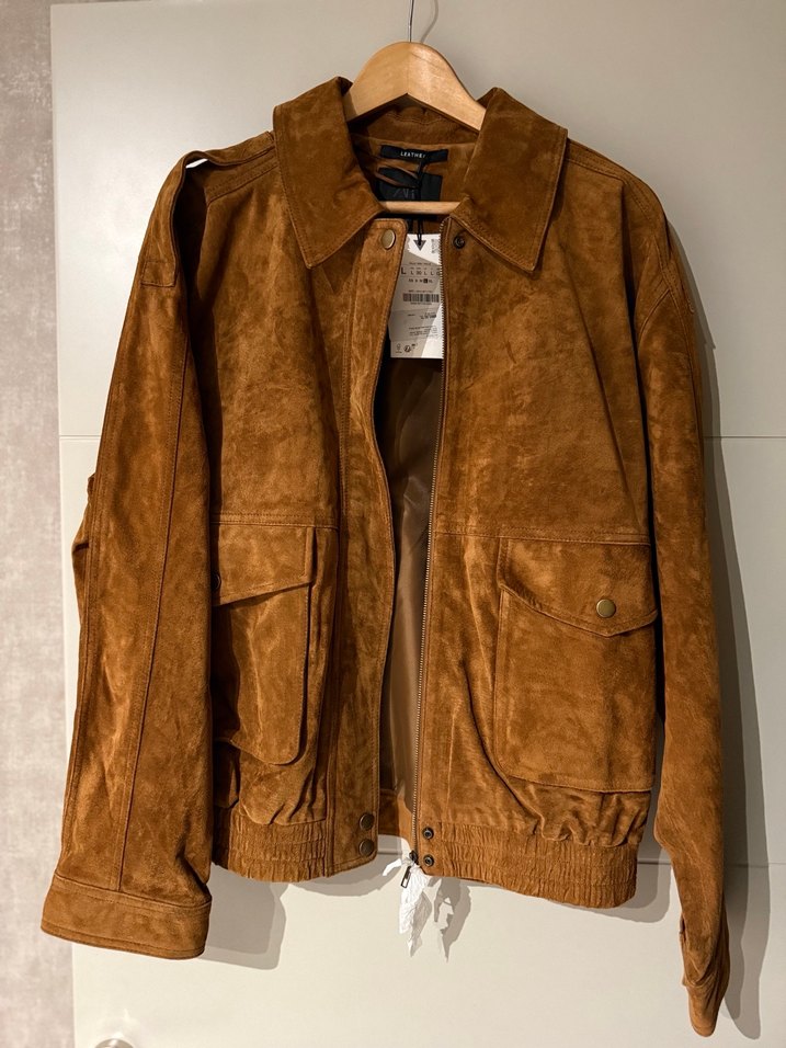 Zara Kadın taba Süet deri Ceket - Görsel 2