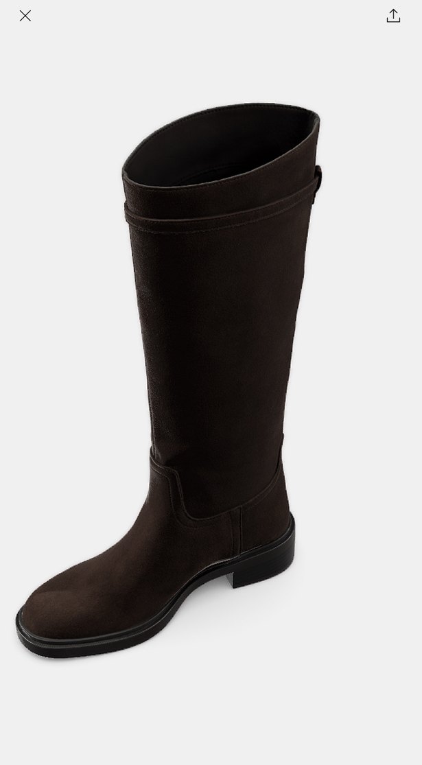 Zara Kahverengi Süet Kemerli Dizüstü Kadın Çizme - Görsel 4