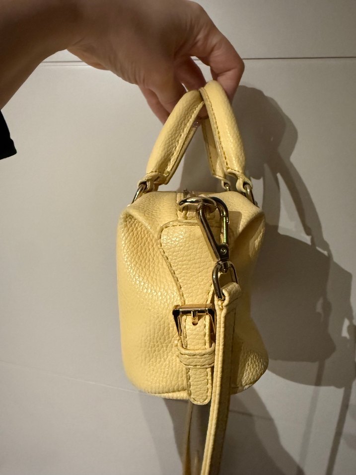 Sarı Deri Kadın El Çantası - Görsel 2