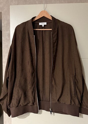 Twist Kahverengi Fermuarlı Kadın Ceket - Görsel 5