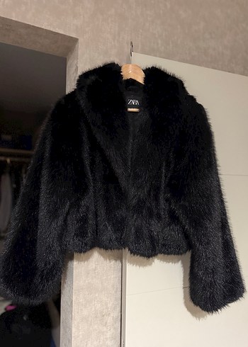 Zara siyah Kadın Kürk Ceket - Görsel 6