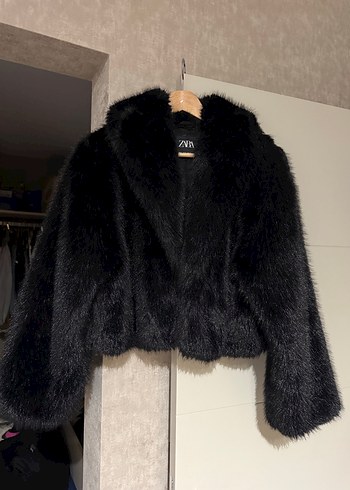 Zara siyah Kadın Kürk Ceket - Görsel 7