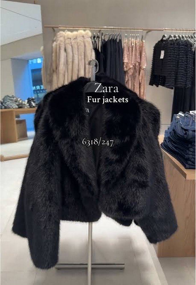 Zara siyah Kadın Kürk Ceket - Görsel 2