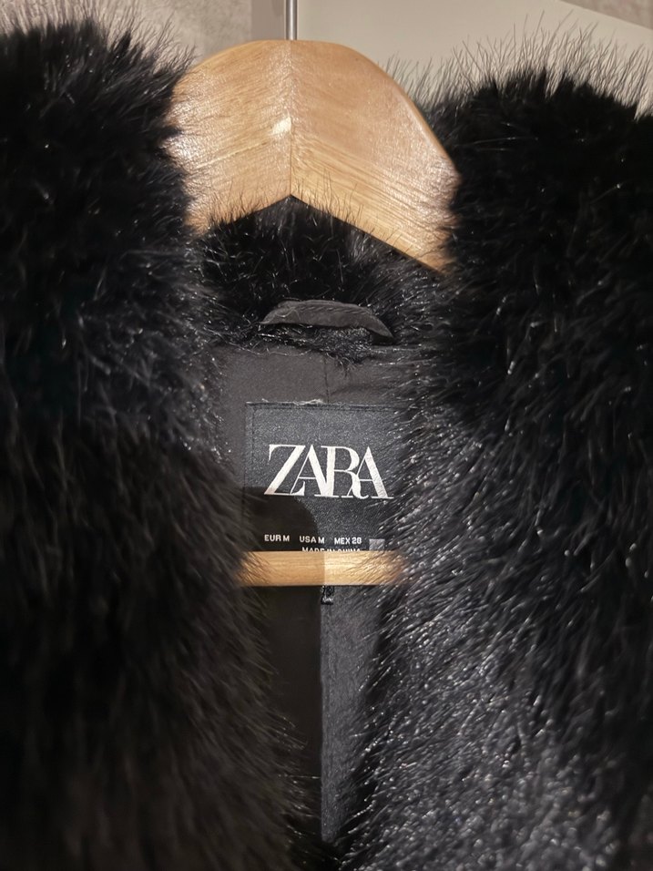 Zara siyah Kadın Kürk Ceket - Görsel 5