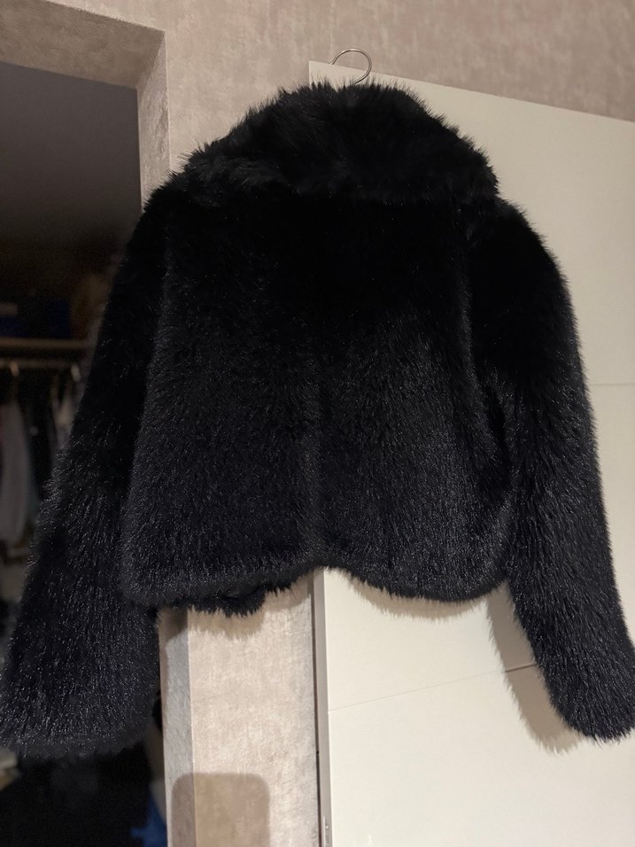 Zara siyah Kadın Kürk Ceket - Görsel 4