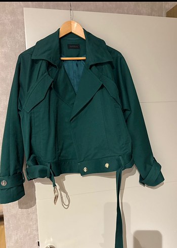 NetWork Kemer Detaylı Yeşil Kadın Ceket - Görsel 3