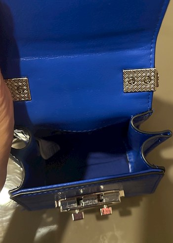 Divarese Mavi Deri Tokalı Kadın Çantası - Görsel 7