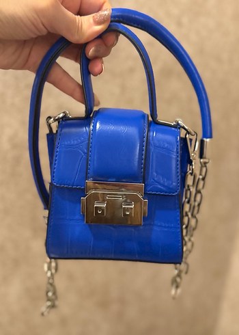 Divarese Mavi Deri Tokalı Kadın Çantası - Görsel 4