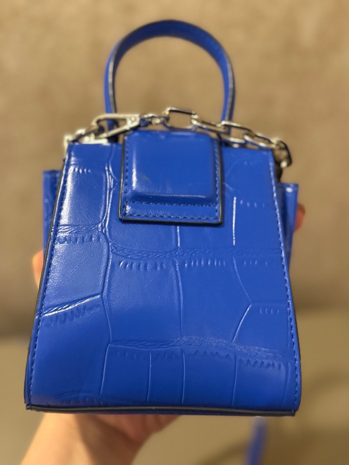 Divarese Mavi Deri Tokalı Kadın Çantası - Görsel 2