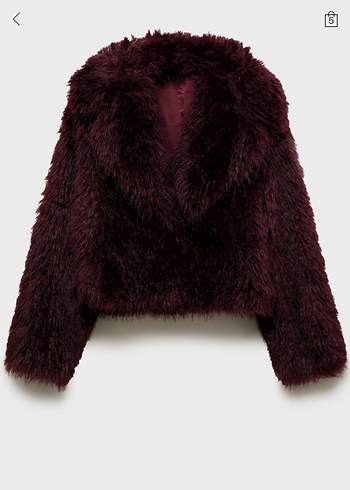 Mango Bordo Kürk - Görsel 3