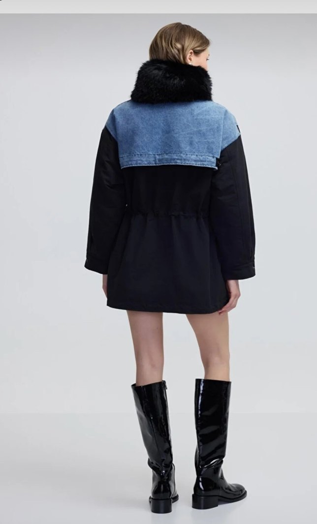 İpekyol denim detaylı parka - Görsel 4