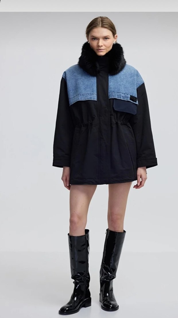 İpekyol denim detaylı parka - Görsel 2