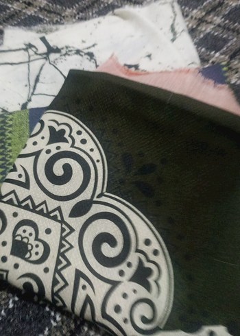 Uzun Çok Renkli Bohem kadın eşarp - Görsel 6