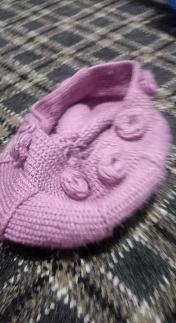 Kız Çocukları İçin Pembe Örgü bere - Görsel 2