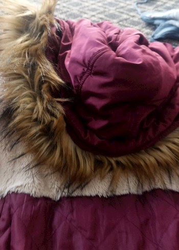 Bordo Kadın Sıcak Midi kaban - Görsel 5