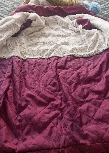 Bordo Kadın Sıcak Midi kaban - Görsel 3