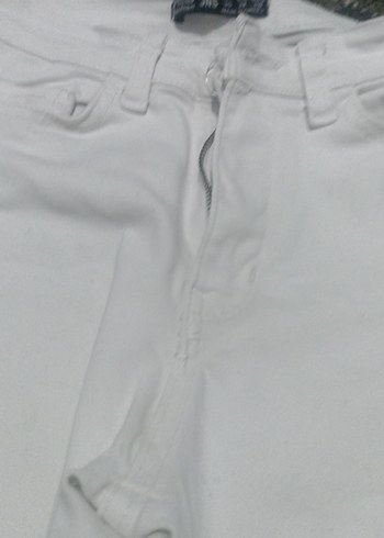 Beyaz Kadın Pamuk Kumaş Pantolon - Görsel 3