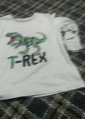 Baskılı Beyaz Erkek Tişörtü T-Rex - Görsel 2