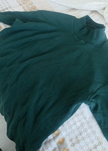 Yeşil erkek Boğazlı Triko Kazak - Görsel 2
