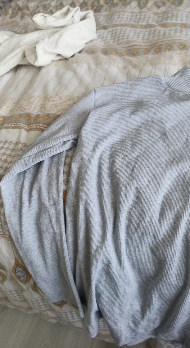 Gri erkek Kısa Boğazlı Triko Kazak - Görsel 3